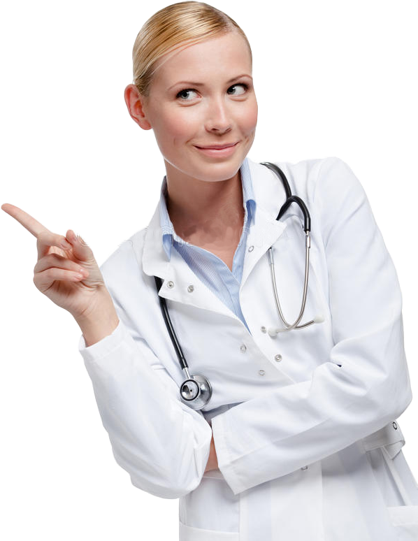 Mulher apontando para o formulario